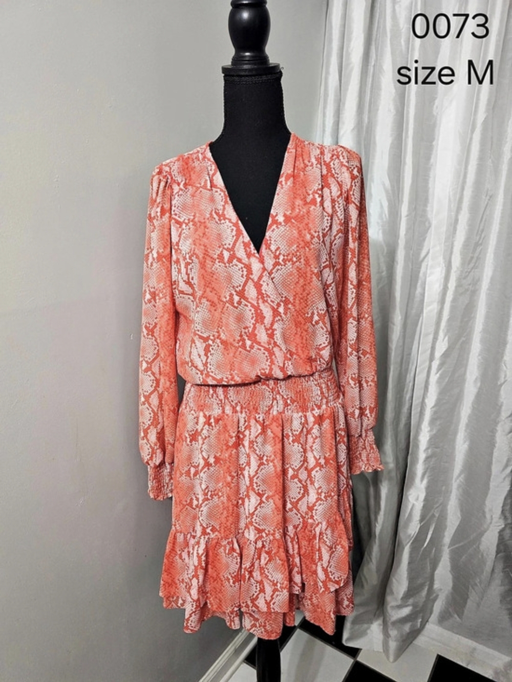 Micheal Kors Pink & White Animal Print Mini Dress Size Medium